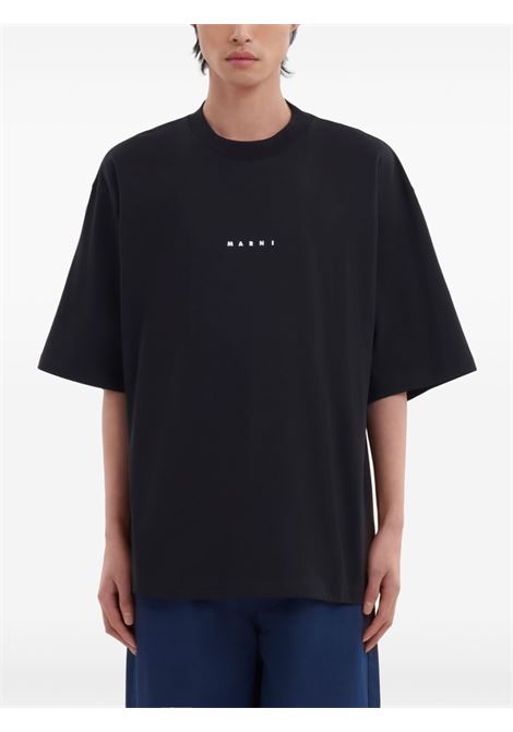 logo t-shirt man black MARNI | HUMU0223P1 USCS87LON99